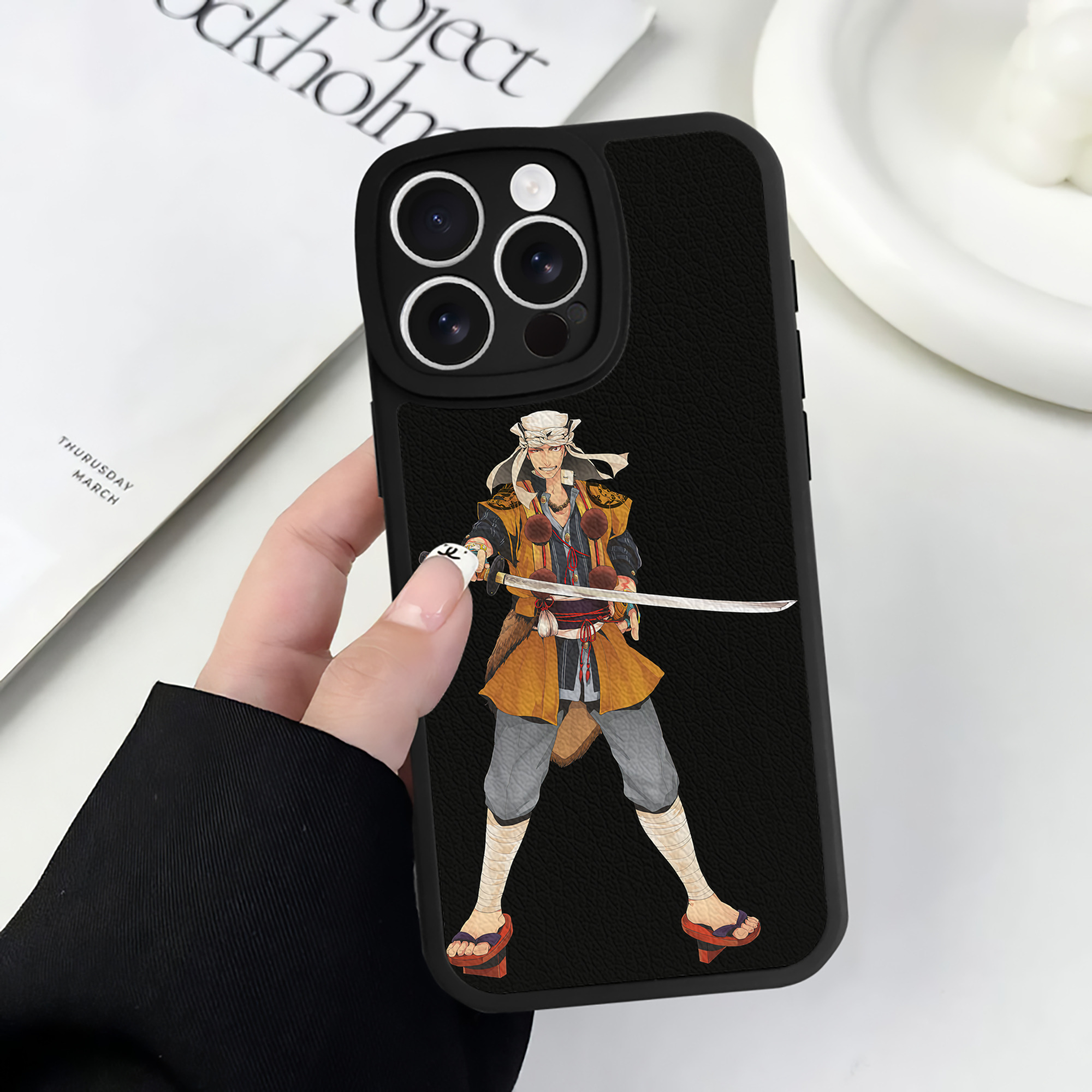 （画像用） 刀剣乱舞 Touken Ranbu 【iPhone 16シリーズ対応】シリコンスマホケース（レザー調） 材質：シリコン